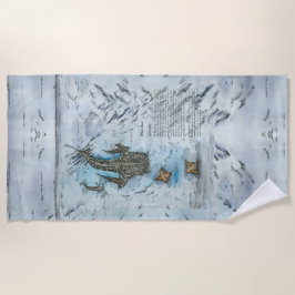 gefährdete Whale-Hai-Wasserfarben Strandtuch