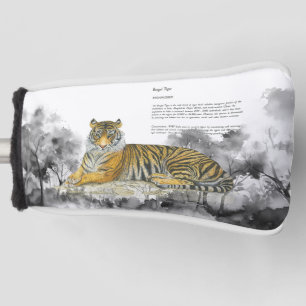 Gefährdeter handgemalter Bengalischer Tiger Golf Headcover