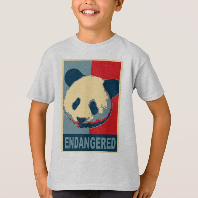 Gefährdeter Panda-Pop-Kunst-Entwurf T-Shirt (Vorderseite)