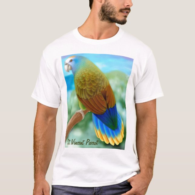 Gefährdeter Papageien-T - Shirt St. Vincent (Vorderseite)