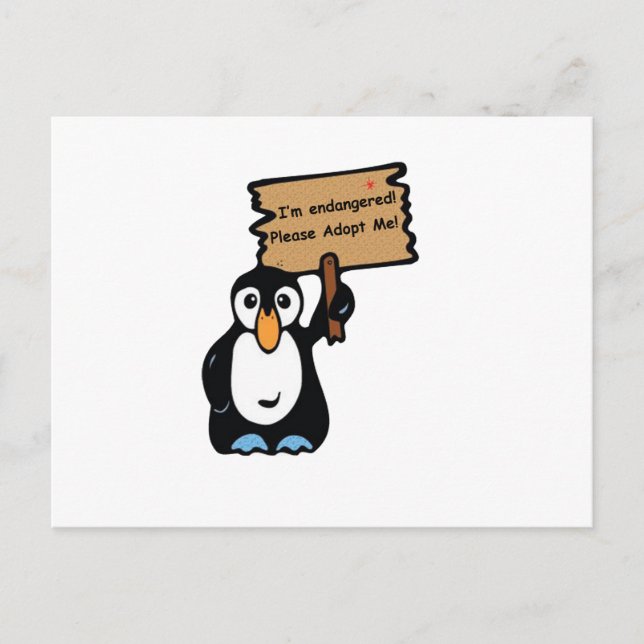 gefährdeter Pinguin Frage zur Adoption Postkarte (Vorderseite)