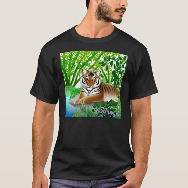 Gefährdeter Sumatran Tiger-Dunkelheits-T - Shirt (Vorderseite)