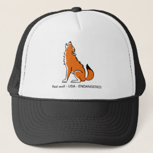 Gefährdetes Tier - Cooler Red WOLF- LKW-Hut Truckerkappe