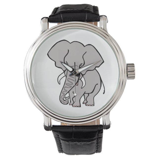 gefährdetes Tier - Cooles afrikanisches ELEPHANT - Armbanduhr (Vorderseite)