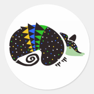 gefährdetes Tier - Grafik ARMADILLO - Brasilien Runder Aufkleber