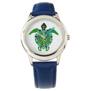 gefährdetes Tier - Grafik-Sea-TURTLE - wild lebend Armbanduhr