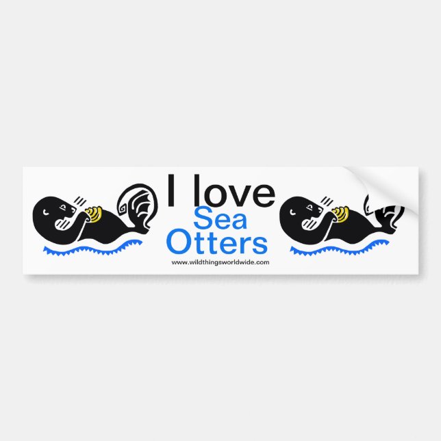 Gefährdetes Tier - I Liebe Sea OTTERS - Natur Autoaufkleber (Vorne)