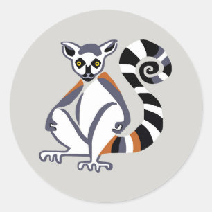 gefährdetes Tier - Ringschwanz-LEMUR-Natur Runder Aufkleber