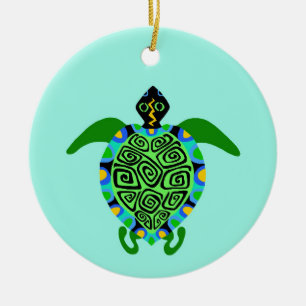 gefährdetes Tier - See TURTLE - Wildtiere - Aqua Keramik Ornament