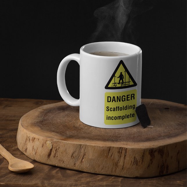 Gefahren beim Gerüst unvollständiger Standortwarnu Kaffeetasse (Von Creator hochgeladen)