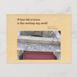 Gefahren der Arbeitszeitwelt, BankFacade Postkarte