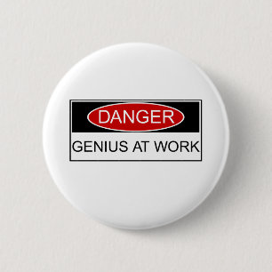 Gefahrengenie bei der Arbeit Button