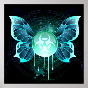 Gefahrenhinweis Biogefährdung Schmetterling Poster