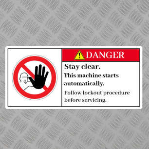 Gefahrenhinweis Bleibe Aufkleber