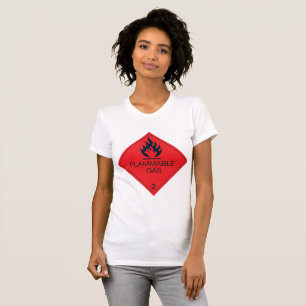 Gefahrenhinweis für das Gefahrenschild "Flammbare  T-Shirt