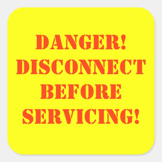 Gefahrenhinweis Quadratischer Aufkleber (Vorderseite)