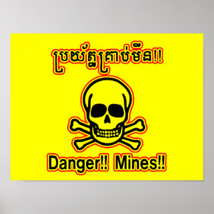 Gefahrenminen-Poster Poster