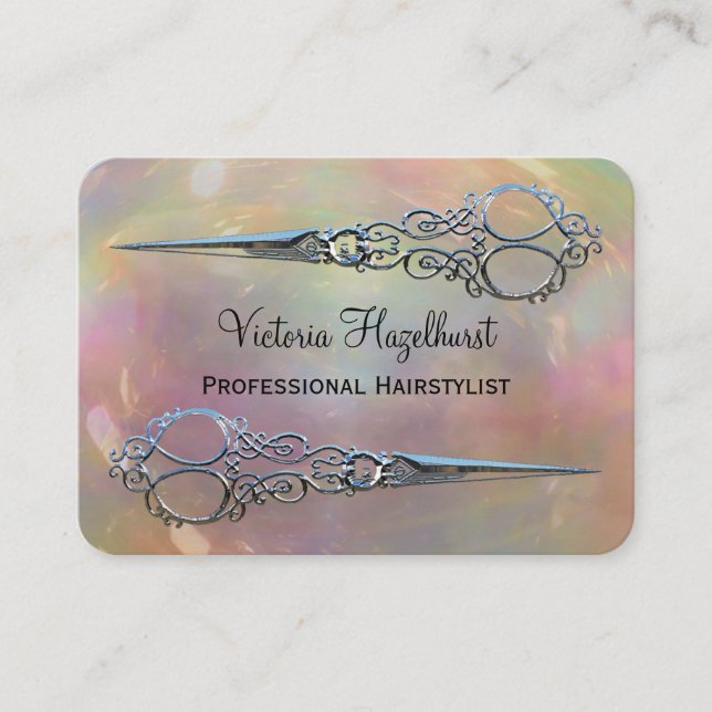 Gefahrenperlen-Doppeltes Scissors berufliches Visitenkarte (Vorderseite)