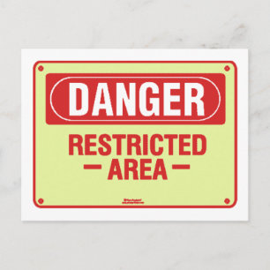 Gefahrenschild-Design! Einzigartiges cooles Design Postkarte