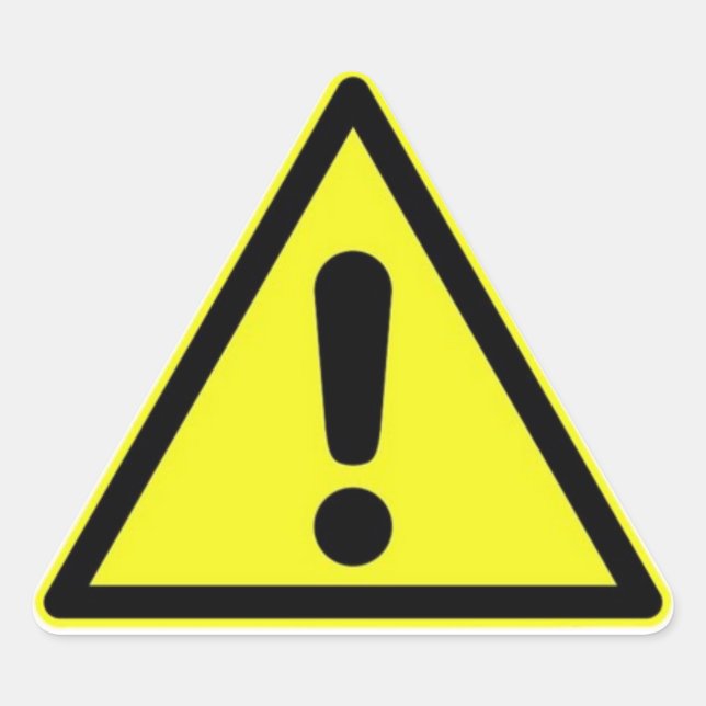 Gefahrenschild Dreieckiger Aufkleber (Vorderseite)