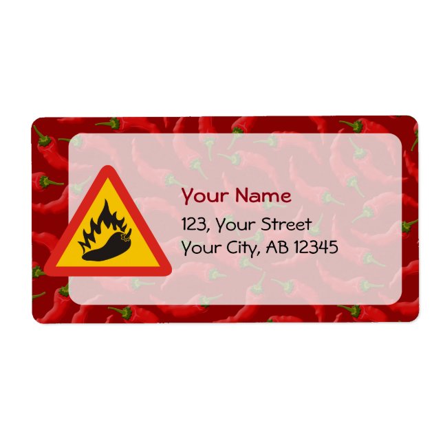 Gefahrenschild für scharfe Pfeffer (Vorne)