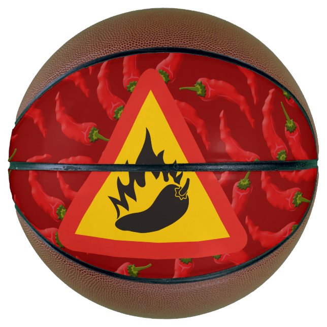 Gefahrenschild für scharfe Pfeffer Basketball (Vorderseite)
