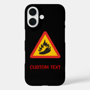 Gefahrenschild für scharfe Pfeffer iPhone 16 Hülle