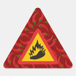 Gefahrenschild für scharfe Pfeffer Dreieckiger Aufkleber