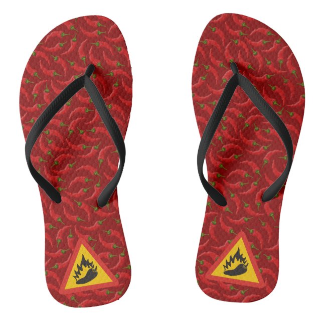 Gefahrenschild für scharfe Pfeffer Flip Flops (Fußbett)