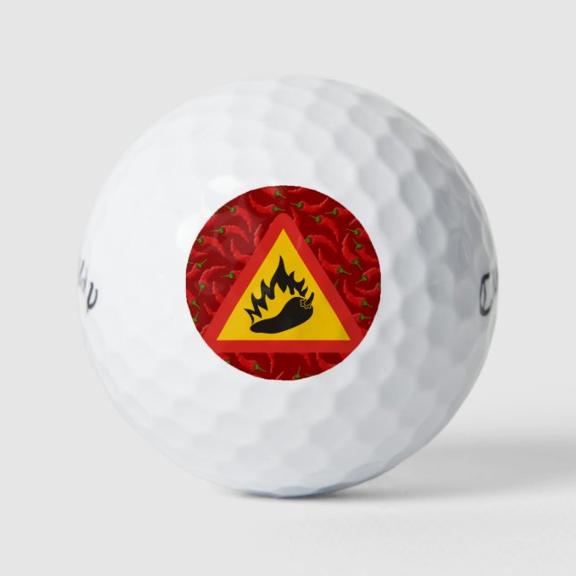 Gefahrenschild für scharfe Pfeffer Golfball (Vorderseite)