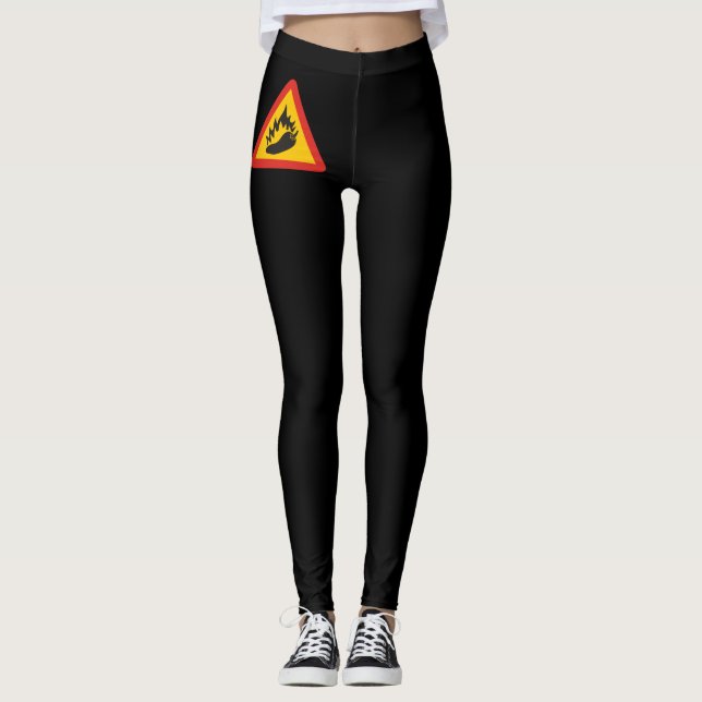 Gefahrenschild für scharfe Pfeffer Leggings (Vorderseite)