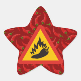 Gefahrenschild für scharfe Pfeffer Stern-Aufkleber