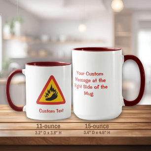 Gefahrenschild für scharfe Pfeffer Tasse