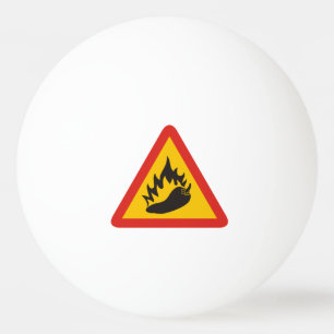 Gefahrenschild für scharfe Pfeffer Tischtennisball