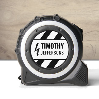 Gefahrenschild Personalisiert dünne weiße Linie Maßband