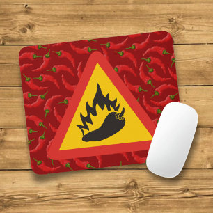 Gefahrenschild scharfe Paprika Mousepad