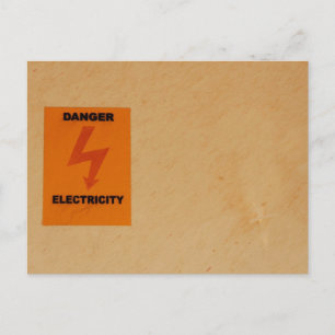 Gefahrenschild Strom Postkarte