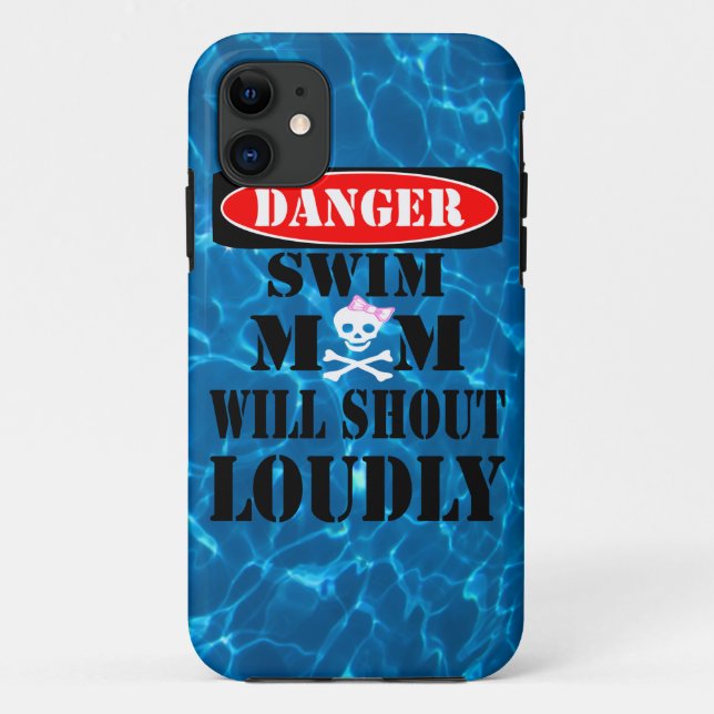 Gefahrenswim-Mama schreit laut anrufen Fall Case-Mate iPhone Hülle (Rückseite)