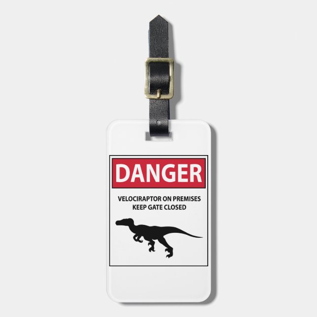 Gefahrensymbol (Raptoren) Gepäckanhänger (Vorderseite vertikal)