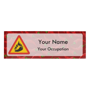 Gefahrenzeichen für Hot Pfeffer Namenschild