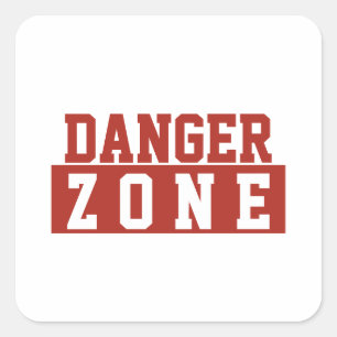 Gefahrenzone / Minimalistisches modernes schlichte Quadratischer Aufkleber