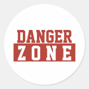 Gefahrenzone / Minimalistisches modernes schlichte Runder Aufkleber