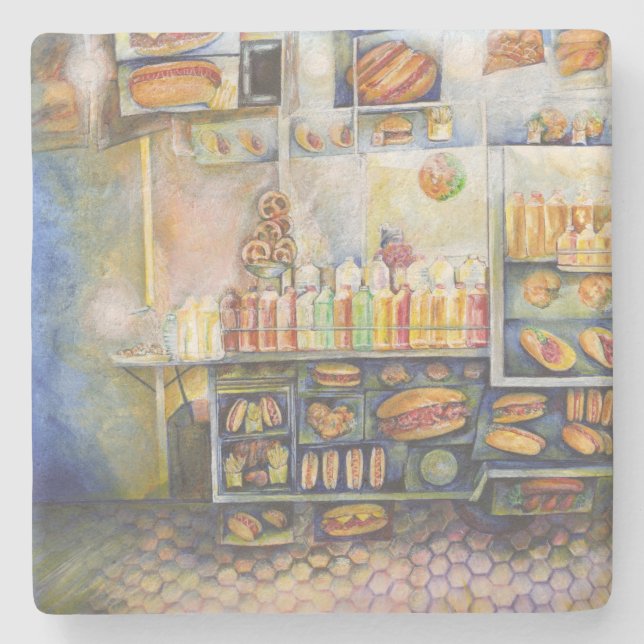 gefährlich Nah zum Spaß Steinuntersetzer (Vorderseite)