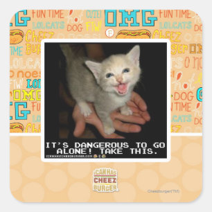 gefährlich quadratischer aufkleber