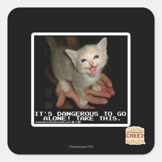 gefährlich quadratischer aufkleber (Vorderseite)