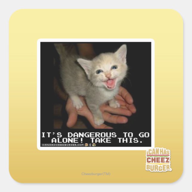 gefährlich quadratischer aufkleber (Vorderseite)