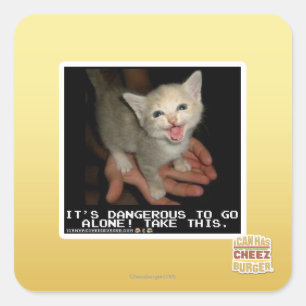 gefährlich quadratischer aufkleber