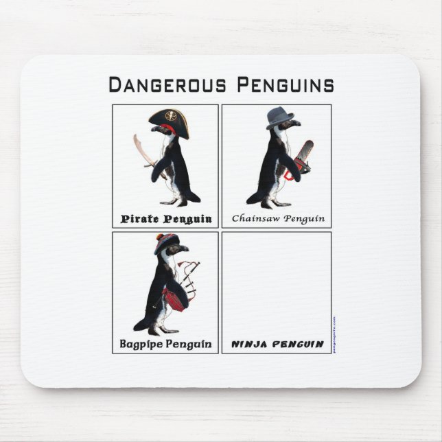 gefährliche Pinguine Mousepad (Vorne)