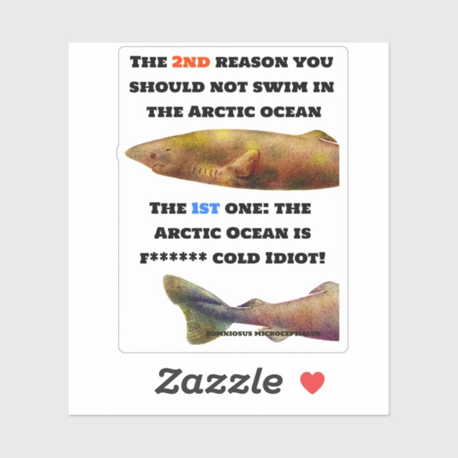 Gefährlicher arktischer Ozean - Grönlandhai Aufkleber (Blatt)