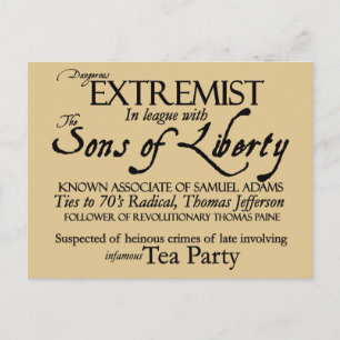 Gefährlicher Extremist: Poster im Stil des 18. Jah Postkarte
